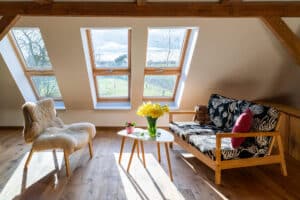 gemütliche Sitzecke mit Blick in die pommersche Weite